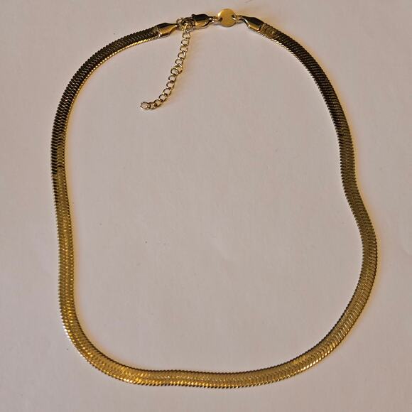Jennifer Zeuner 14K Gold Vermeil Hamilton Necklace Solid Chain Minimalist - Picture 4 of 6